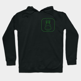 Green Bunny Cute Minimalist Aesthetic Design Hoodie